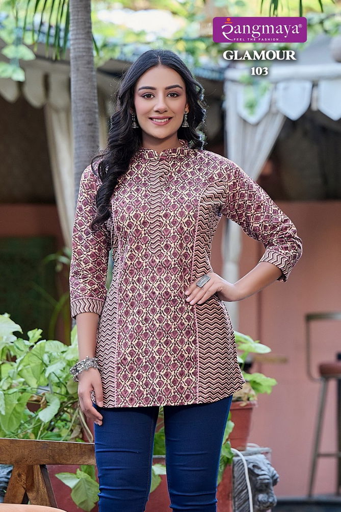 Glamour By Rangmaya Printed Cotton Ladies Top Wholesale Market In Surat
